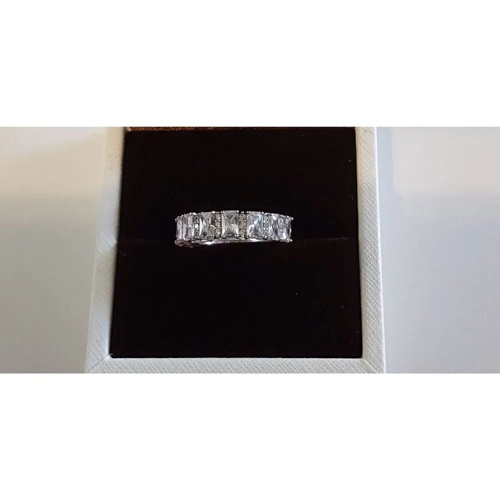 New~6 Ct. Emerald & Round Cut Wedding/Anniversary Band Ring Sz 8~925 Sterling
